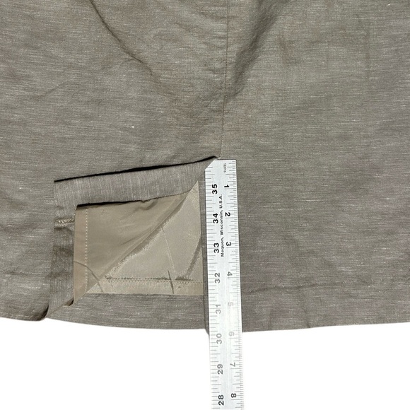 BANANA REPUBLIC Beige Linen/Cotton Short Pencil Skirt sz 4 Lined Back Slit - Picture 7 of 9